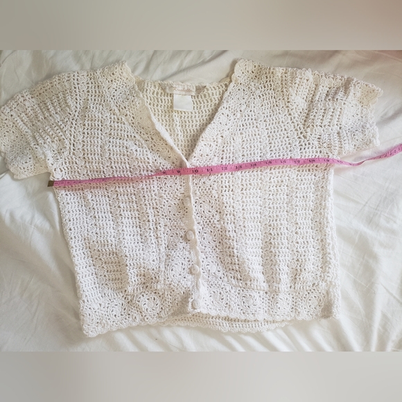 Vintage crochet button up top - Picture 3 of 3